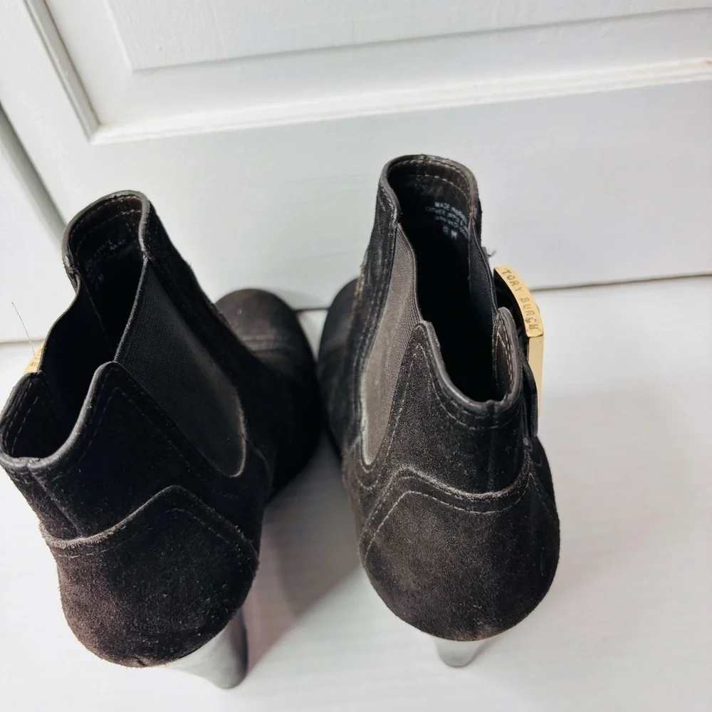 TORY BURCH Adrienne Brown Suede Ankle Booties Size 8